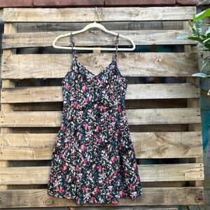 Band of Gypsies Floral Lace-Up Back Mini Dress